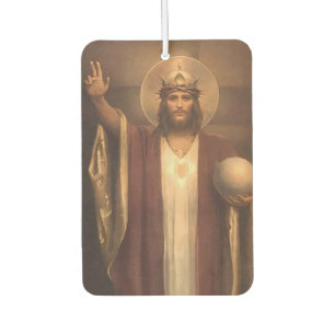 Customisable Prayer to Christ the King Car Air Freshener