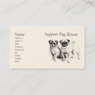 Customisable Precious Pugs Business Cards