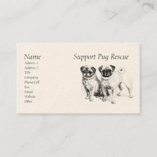 Customisable Precious Pugs Business Cards