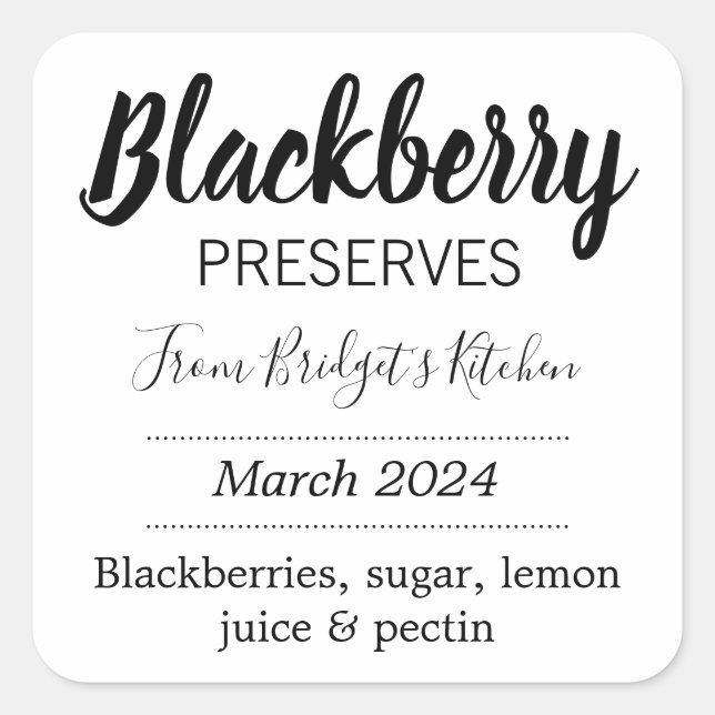 Customisable Preserves BL_03sq Square Sticker (Front)