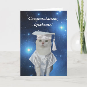 Customisable Pretty Cat Female Graduation Card