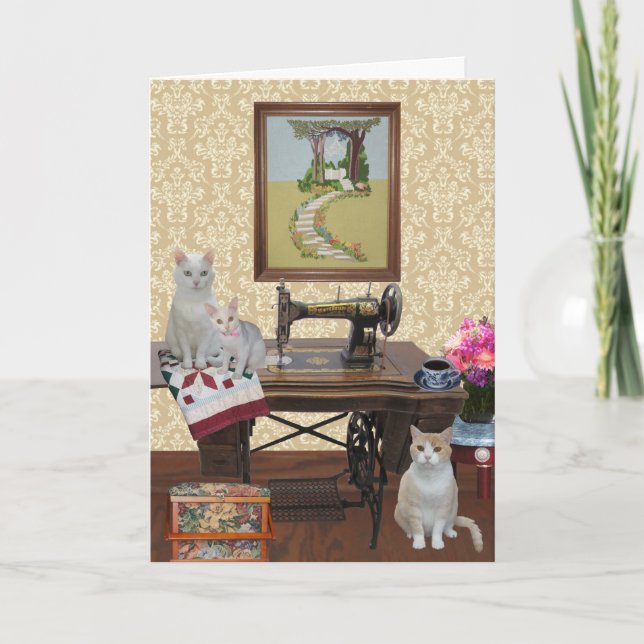 Customisable Pretty Cats Mother's Day Card (Front)