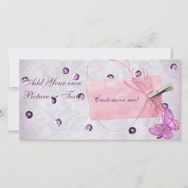 Customisable Pretty Pink Butterfly Design (Front)