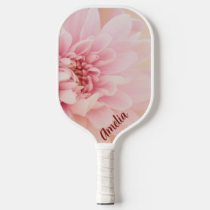 Customisable Pretty Pink Dahlia Pickleball Paddle