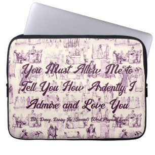 Customisable Pride and Prejudice Most Ardently Laptop Sleeve