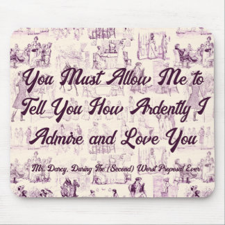 Customisable Pride and Prejudice Most Ardently Mouse Mat