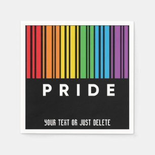 Customisable Pride Rainbow Barcode LGBTQIA+ Napkin