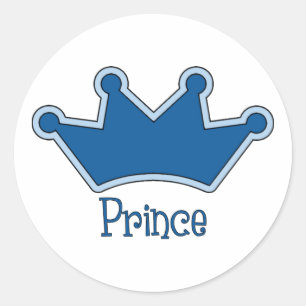 Customisable Prince - Crown Classic Round Sticker