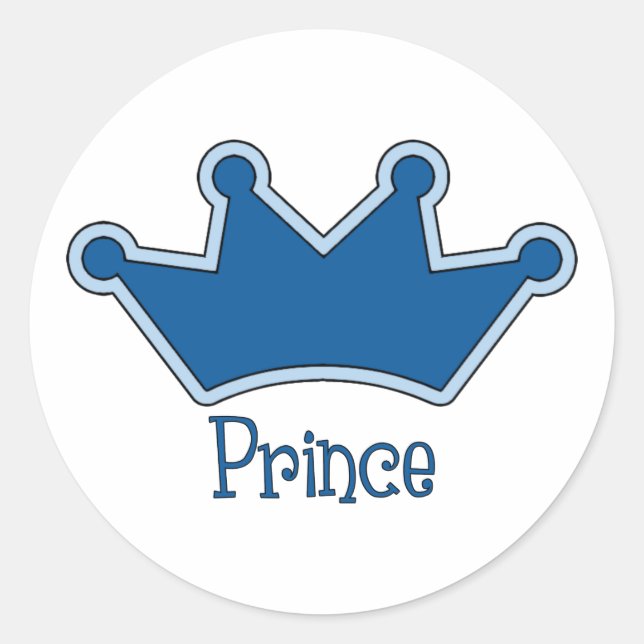 Customisable Prince - Crown Classic Round Sticker (Front)