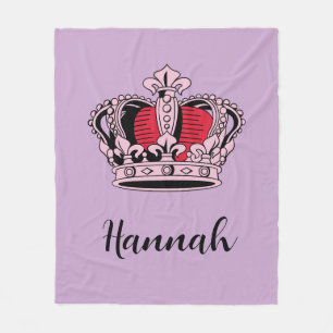 Customisable Princess Queen Crown Fleece Blanket