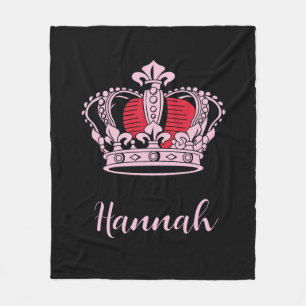 Customisable Princess Queen Crown Fleece Blanket