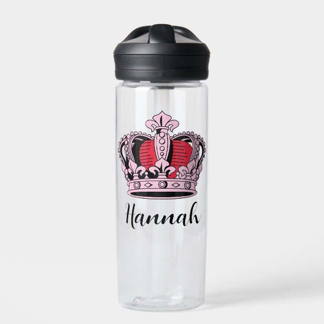 Customisable Princess Queen Crown Water Bottle (Front)