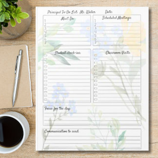Customisable Principal To-Do List Notepad