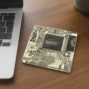 Customisable Printed Circuit - Geek electronic PCB Glass Coaster