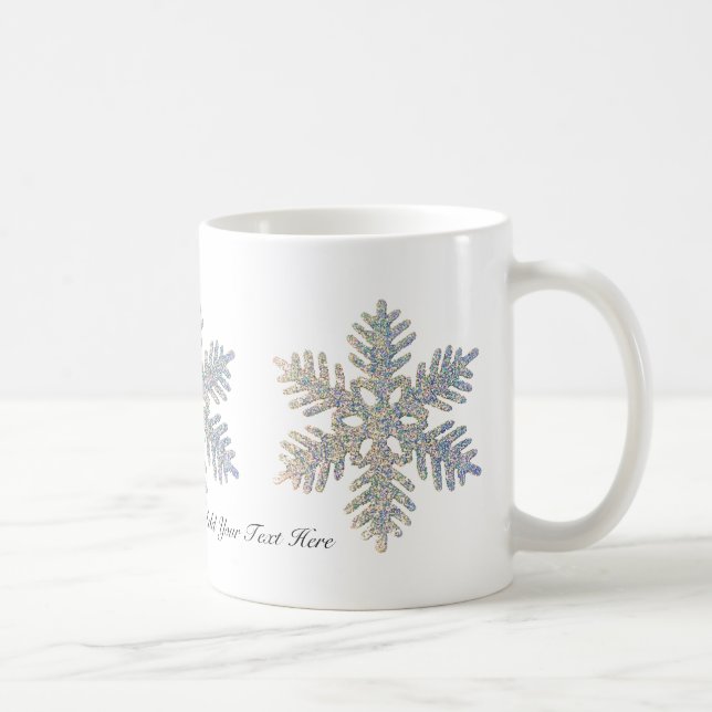 Customisable Printed Glittery Snowflake Coffee Mug (Right)