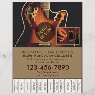 Customisable professional guitar lesson flyers