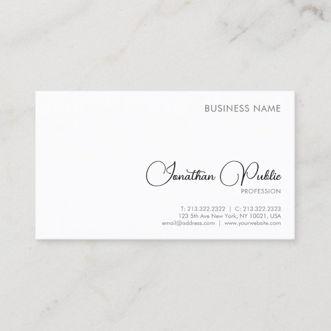 Customisable Professional Modern Elegant Simple Business Card (Front)