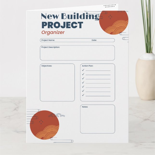 Customisable Project Organiser Card or Download (Front)