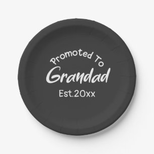Customisable Promoted to Grandad Paper Plate