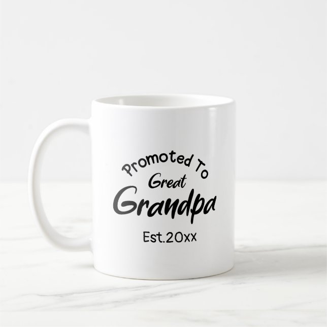 Customisable Promoted to Great Grandpa Coffee Mug (Left)