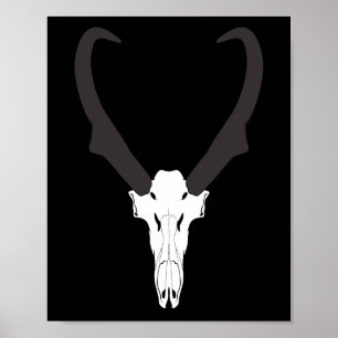 Customisable Pronghorn Skull Poster