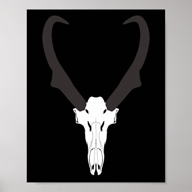 Customisable Pronghorn Skull Poster (Front)