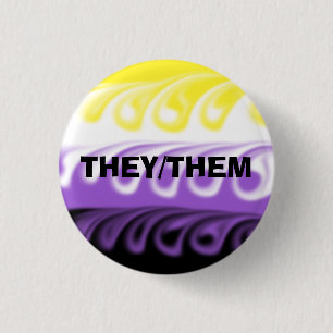 Customisable Pronoun 3 Cm Round Badge