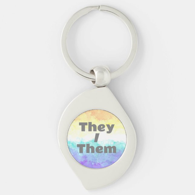 Customisable Pronoun Boho Genderfaun Pride Flag Key Ring (Front)