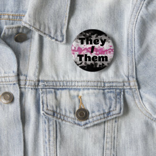 Customisable Pronoun Boho Librafeminine Pride Flag 6 Cm Round Badge