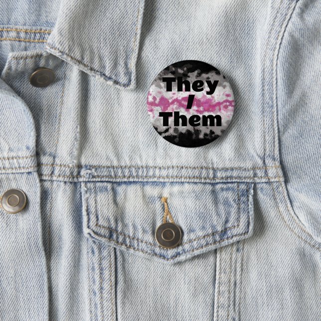 Customisable Pronoun Boho Librafeminine Pride Flag 6 Cm Round Badge (In Situ)