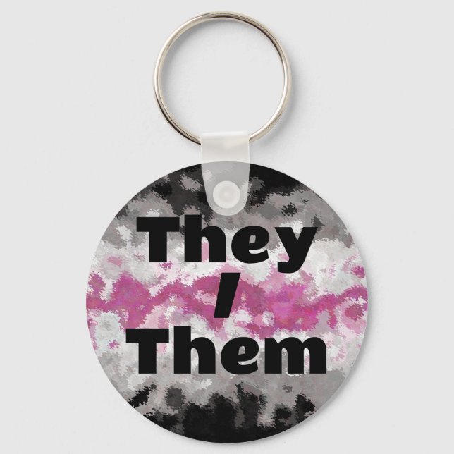 Customisable Pronoun Boho Librafeminine Pride Flag Key Ring (Front)
