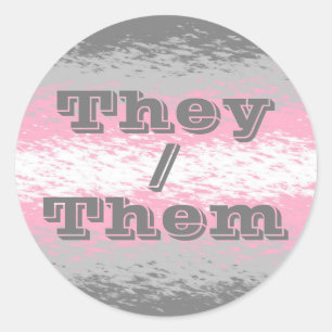 Customisable Pronoun Demigirl Pride Flag Classic Round Sticker