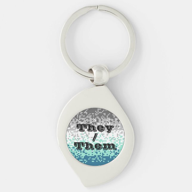 Customisable Pronoun Frayromantic Pride Flag Key Ring (Front)