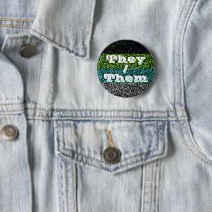 Customisable Pronoun Funky Quoiromantic Pride Flag 6 Cm Round Badge