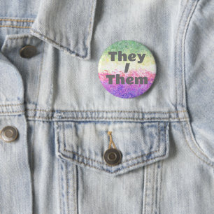 Customisable Pronoun Genderdoe Pride Flag 6 Cm Round Badge