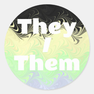 Customisable Pronoun Groovy Cassgender Pride Flag Classic Round Sticker