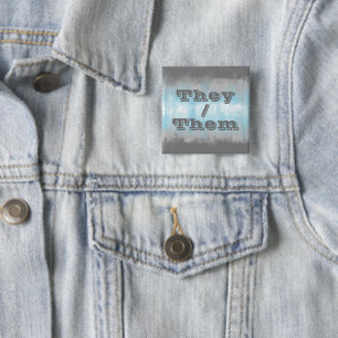 Customisable Pronoun Grungy Demiboy Pride Flag 15 Cm Square Badge