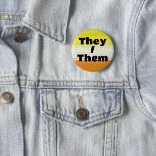 Customisable Pronoun Maverique Pride Flag 6 Cm Round Badge