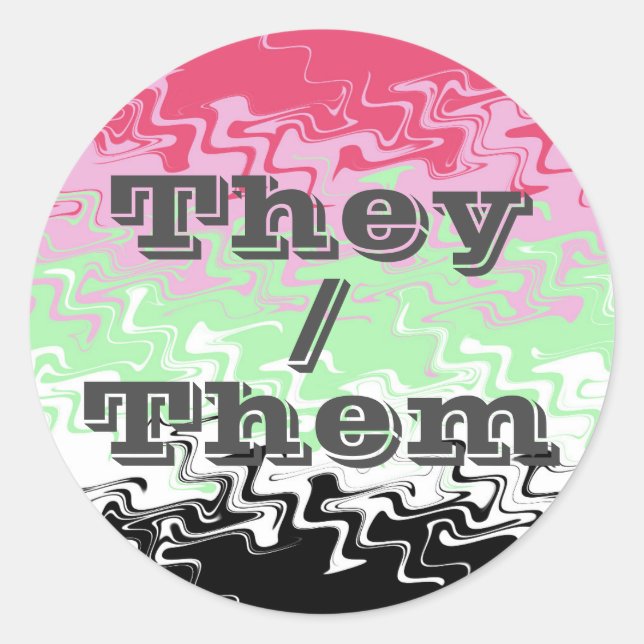 Customisable Pronoun Recipromantic Pride Flag Classic Round Sticker (Front)