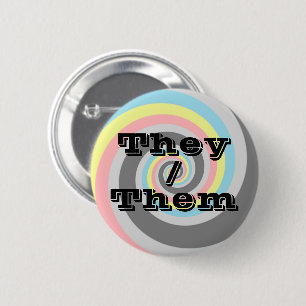 Customisable Pronoun Spiral Demiflux Pride Flag 6 Cm Round Badge