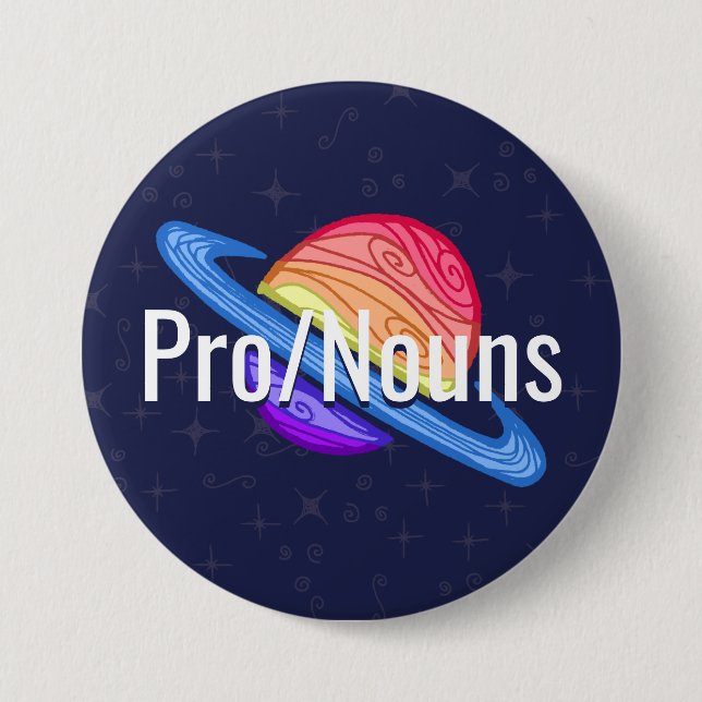 Customisable Pronouns LGBT Xenogender Flag Planet 7.5 Cm Round Badge (Front)