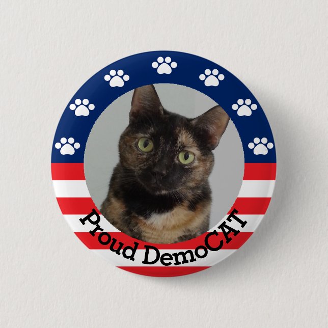 Customisable Proud DemoCAT 6 Cm Round Badge (Front)