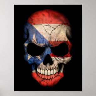Customisable Puerto Rican Flag Skull Poster