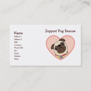 Customisable Pug Business Cards