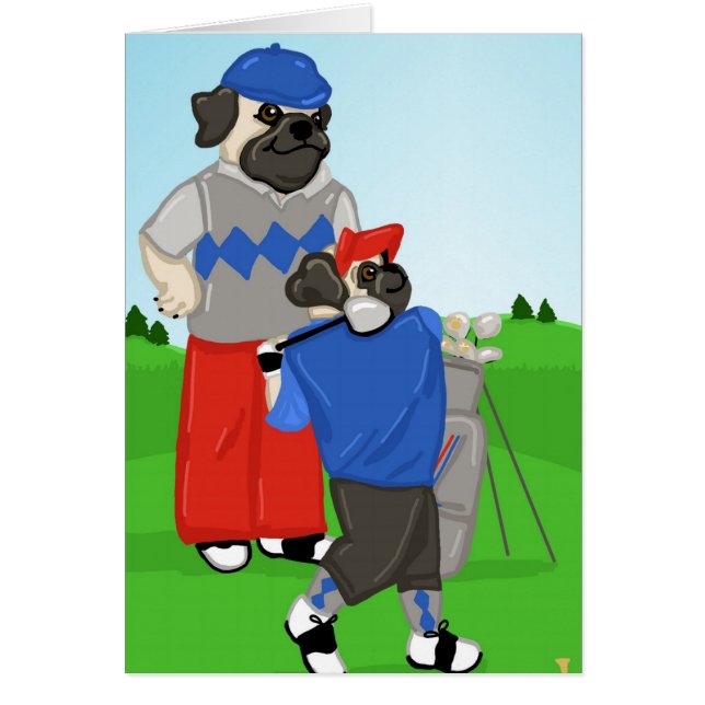 Customisable Pugs Golfing Tees and Gifts (Front)