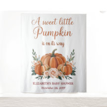 Customisable Pumpkin Baby Shower Backdrop