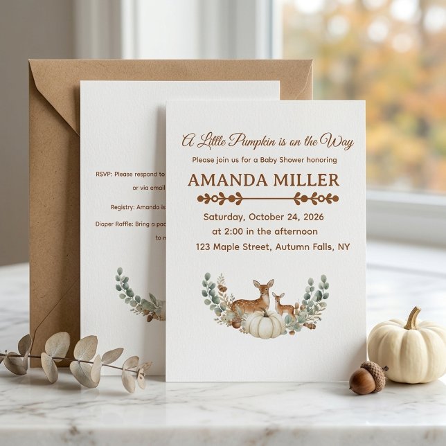 customisable pumpkin deer invite (Creator Uploaded)