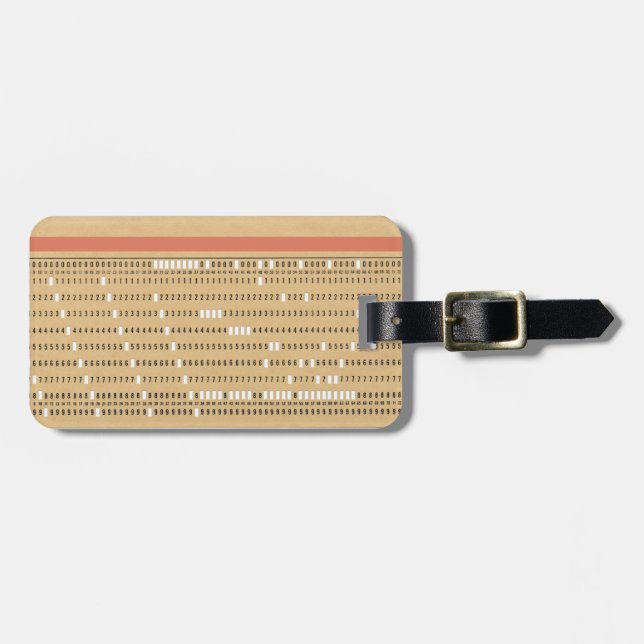 Customisable Punched Card Luggage Tag (Front Horizontal)