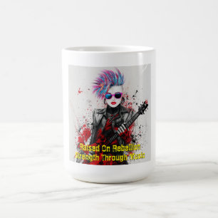 Customisable Punk Girl Guitarist Art Inspirational Coffee Mug