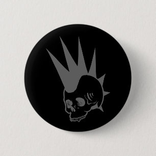Customisable Punk Jawless Skull 6 Cm Round Badge